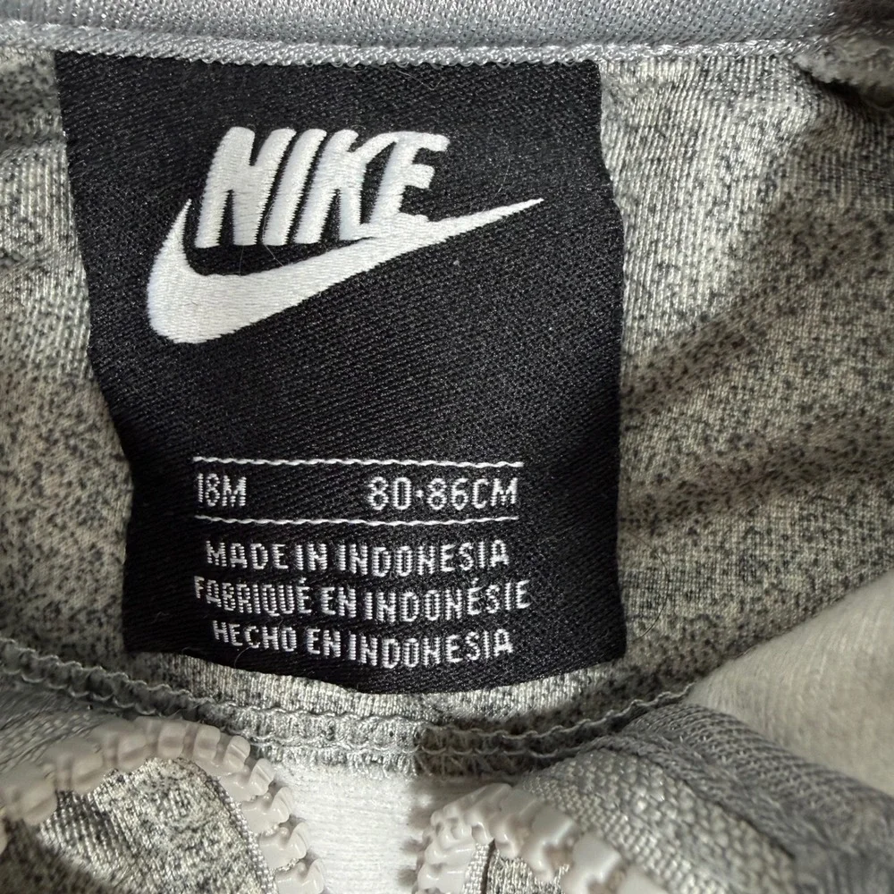 Nike‎ Baby Track Jacket Gray Full Zip 18M Polyester Logo Tape